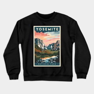 Yosemite National Park Vintage Travel Poster Crewneck Sweatshirt